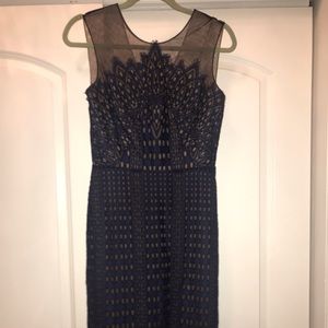 Lace and sheer cocktail dress